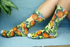 -Хлопковый носок Сочный апельсин в цвету арт. 008