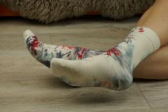 -218 Slim Тонкие шерстяные носки. Зимняя рябина