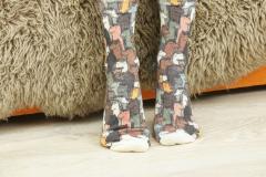 -224 Slim Тонкие шерстяные носки. Лошадки дудл арт