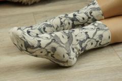 -226 Slim Тонкие шерстяные носки. Лошади с гривами ЧБ