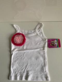 белый с малиновым/розовым цветком