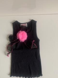 черный с черным бантом/ярко-розовым цветком на клипсе