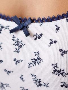  белый-т.синий цветы	