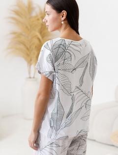 белый-черный листья